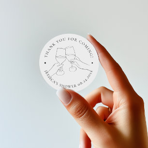 Chic Wine Hochzeits-Party Runder Aufkleber