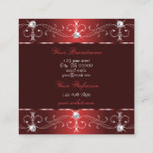 Chic Wine Red Burgund Verzierte Ornamente mit Foto Quadratische Visitenkarte (Rückseite)