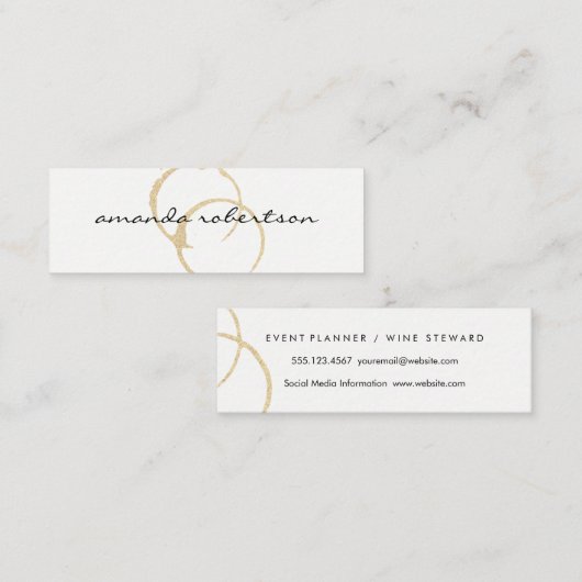 Chic Wine Stain Mini Visitenkarte (Vorne/Hinten)