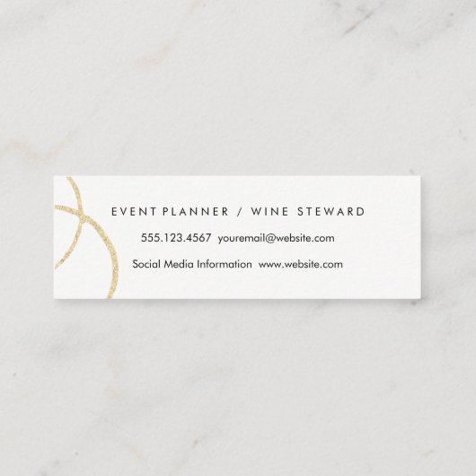 Chic Wine Stain Mini Visitenkarte (Rückseite)