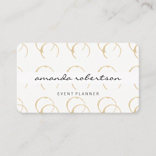 Chic Wine Stain Pattern Visitenkarte (Vorderseite)