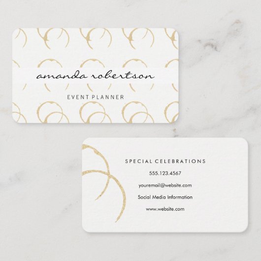 Chic Wine Stain Pattern Visitenkarte (Vorne/Hinten)