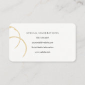 Chic Wine Stain Pattern Visitenkarte (Rückseite)