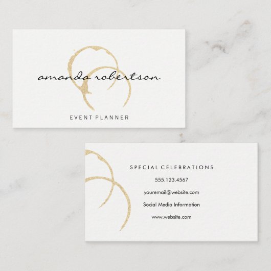 Chic Wine Stain Visitenkarte (Vorne/Hinten)