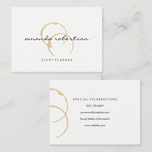 Chic Wine Stain Visitenkarte (Vorne/Hinten)