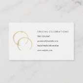 Chic Wine Stain Visitenkarte (Rückseite)