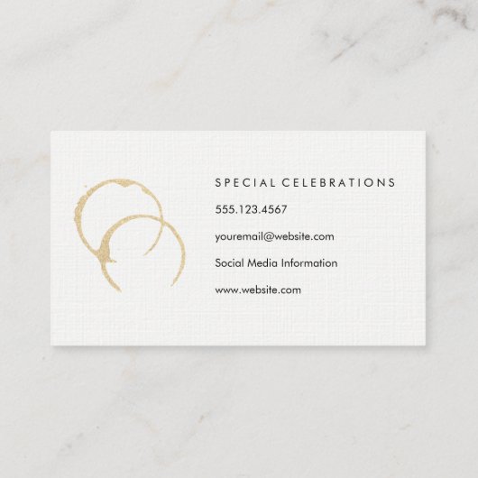 Chic Wine Stain Visitenkarte (Rückseite)