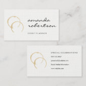 Chic Wine Stain Visitenkarte (Vorne/Hinten)