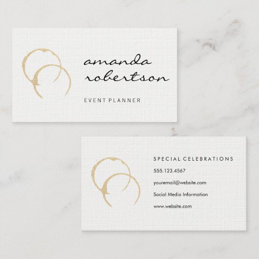 Chic Wine Stain Visitenkarte (Vorne/Hinten)