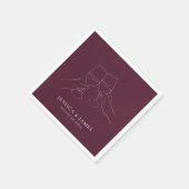 Chic Wine Verlobung + Hochzeit Serviette (Ecke)