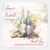 Chic Winery Inspiriert Weingarten Hochzeit Vielen Quadratischer Aufkleber (Vorderseite)