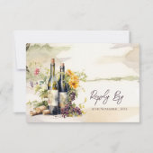 Chic Winery Rustic Grapevine Inspirierte Hochzeit RSVP Karte (Vorderseite)