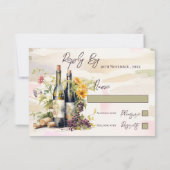 Chic Winery Rustic Grapevine Inspirierte Hochzeit RSVP Karte (Rückseite)