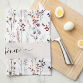 Chic Winter Blume Skriptname Geschirrtuch (Viertel Falte)