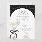 Chic Winter Bow Martini Ein Tini Bisschen Älterer Einladung (Vorderseite)