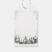 Chic Winter "Ein Dorf ist nötig" Babyparty Geschenkanhänger (Rückseite)