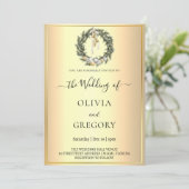 Chic Winter Hochzeit Einladung (Stehend Vorderseite)