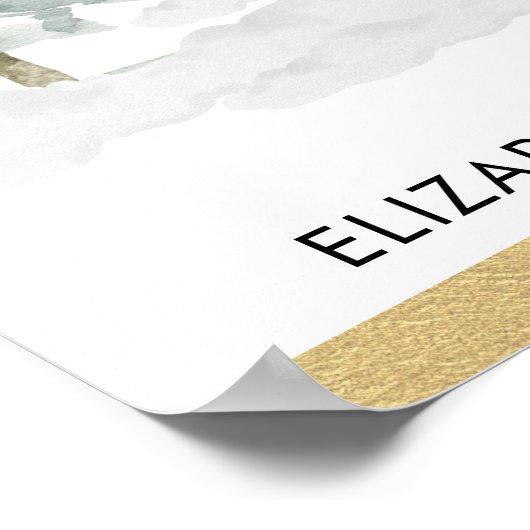 Chic Winter Holiday Drive Thru Baby Duschparade Poster (Ecke)