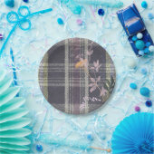 Chic Winter Karo Blumenbeete Kariert Bauernhof Pappteller (Party)