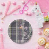 Chic Winter Karo Blumenbeete Kariert Bauernhof Pappteller (Party)