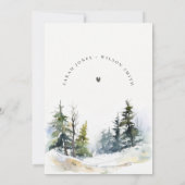Chic Winter Pine Trees Schnee Landschaft Geburtsta Einladung (Rückseite)