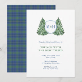 Chic Winter Wedding NewlyWeds Brunch Monogram Einladung