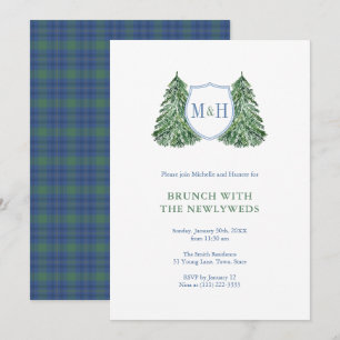 Chic Winter Wedding NewlyWeds Brunch Monogram Einladung