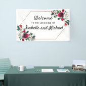 Chic Winter Wedding Welcome Red Floral Banner (Messeveranstaltung)