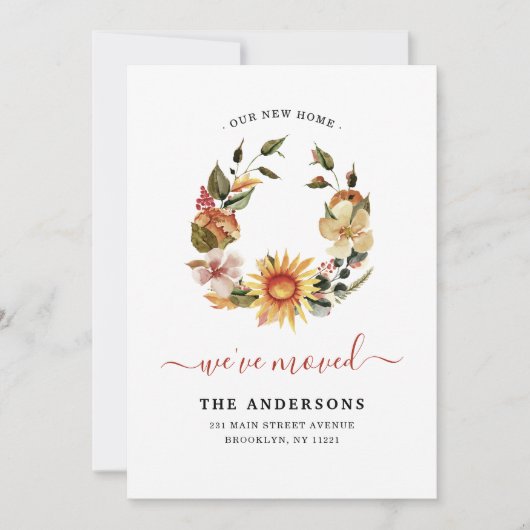 Chic Wir bewegen Herbst-Fall-Blumenbeschlag Ankündigung (Vorderseite)