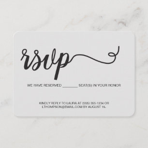 Chic Wir haben reservierte Plätze für Sie Template Begleitkarte