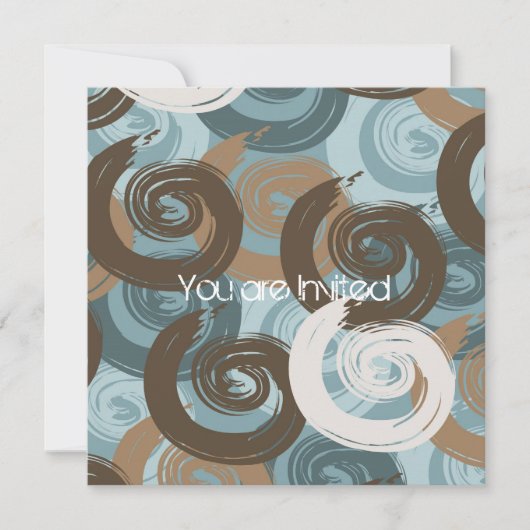 Chic Wirbel Babydusche Einladung (Vorderseite)