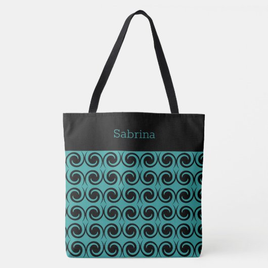 Chic Wirbel Mit Monogramm Tote Bag Tasche (Vorderseite)