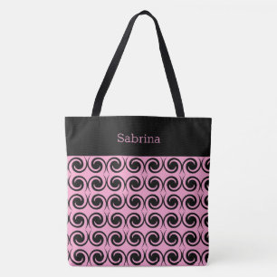 Chic Wirbel Mit Monogramm Tote Bag Tasche