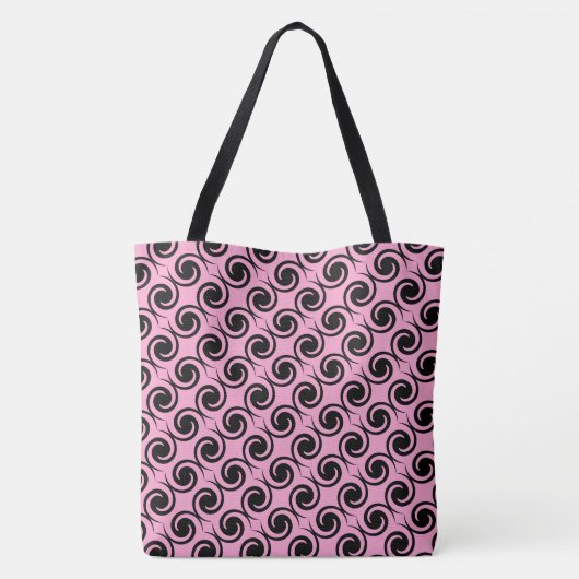 Chic Wirbel Mit Monogramm Tote Bag Tasche (Rückseite)