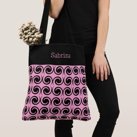 Chic Wirbel Mit Monogramm Tote Bag Tasche (Von Nahem)