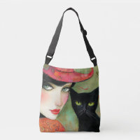 Chic Woman and Black Cat