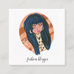 Chic Woman Beauty Fashionista Blogger Planner Busi Quadratische Visitenkarte
