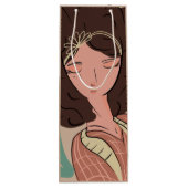 Chic Woman Pflanze Lover Blogger Geschenktüte Für Weinflaschen (Rückseite)