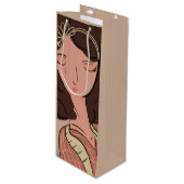 Chic Woman Pflanze Lover Blogger Geschenktüte Für Weinflaschen (Vorderseite Schrägansicht)