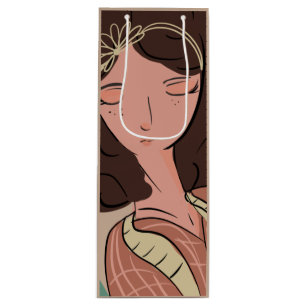 Chic Woman Pflanze Lover Blogger Geschenktüte Für Weinflaschen