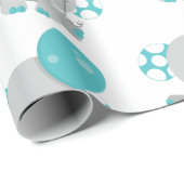 Chic Wood Aquamarin Elephant Gender Neutral Baby Geschenkpapier (Rolleneckpunkt)