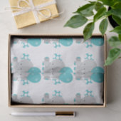 Chic Wood Aquamarin Elephant Gender Neutral Baby Seidenpapier (Geschenk)