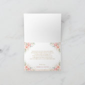 Chic Woodland Animals Blush Floral Baby Dusche Dankeskarte (Innenseite)