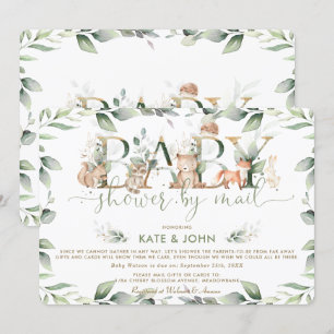 Chic Woodland Animals Greenerity Baby Shower by Ma Einladung