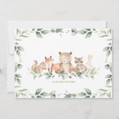 Chic Woodland Animals Greenerity Diaper Raffle Car Einladung (Rückseite)