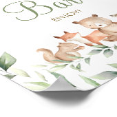 Chic Woodland Animals Grüne Dessert Bar Sign Poster (Ecke)