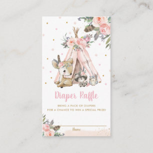 Chic Woodland Animals Tribal Dusche Diaper Raffle Begleitkarte