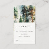 Chic Woodland Forest Diaper Raffle Baby Dusche Begleitkarte (Vorderseite)