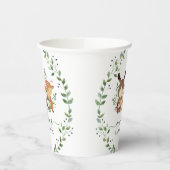 Chic Woodland Forest Green Animals Baby Shower Pappbecher (Links)