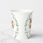 Chic Woodland Forest Green Animals Baby Shower Pappbecher (Rechts)